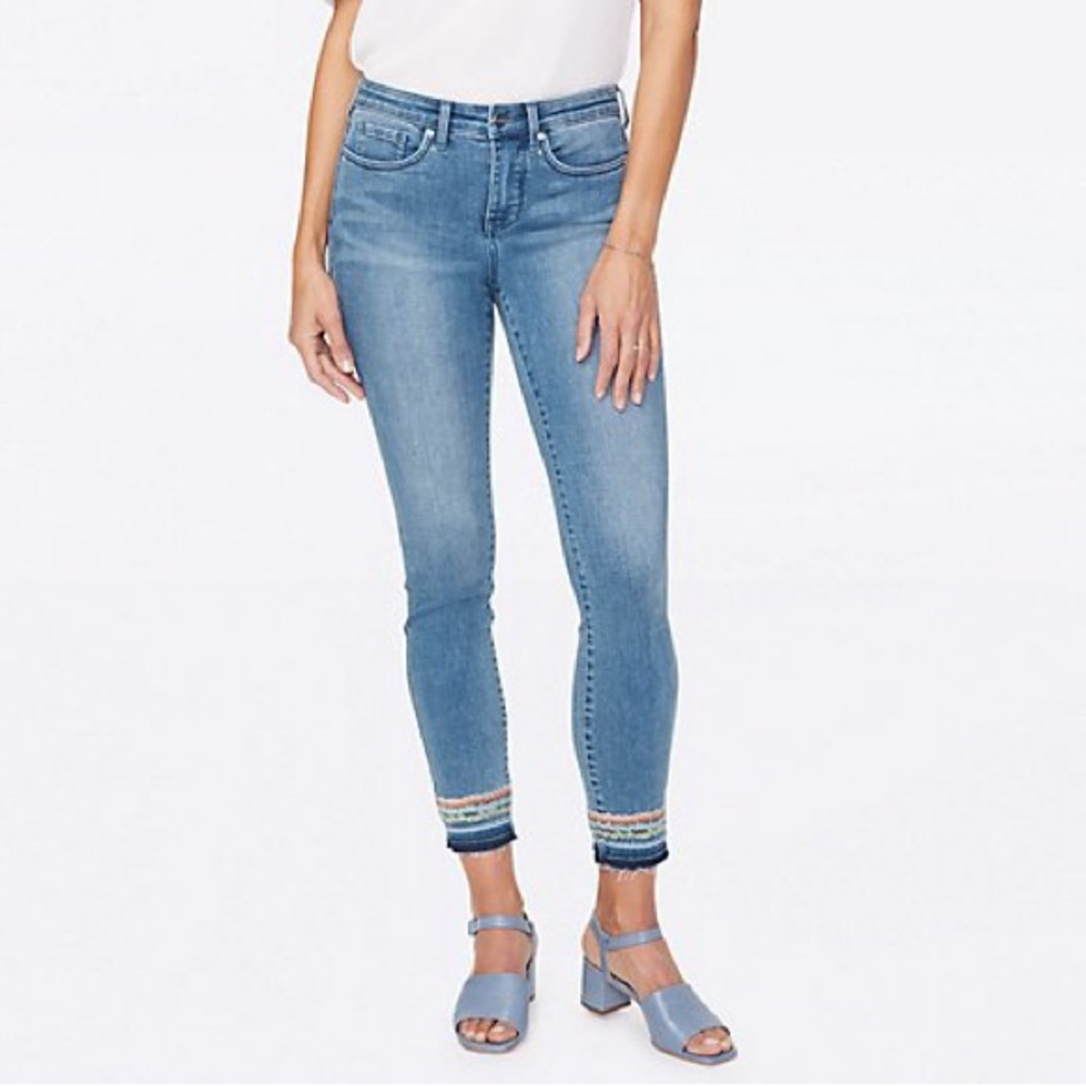 NYDJ | Ami Skinny Ankle Jeans w/ Embroidered Hem